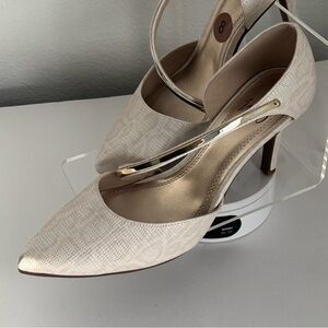 Impo Cream Heels with Gold Strap